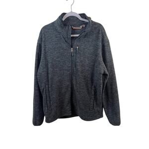 Free Country Grey Men's Black Fleece Jacket Size Large